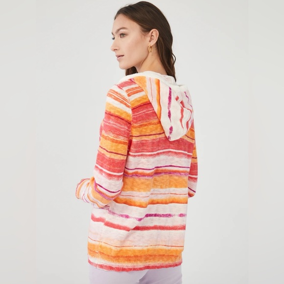 ⭐️Like New FDJ Oversized Hand Painted Horizontal Sunset Oversized Hoodie PTP 19” - Picture 6 of 9